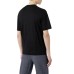Emporio Armani T-Shirt Nera a manica corta in jersey in misto cotone e Tencel con maxi logo lettering ricamato