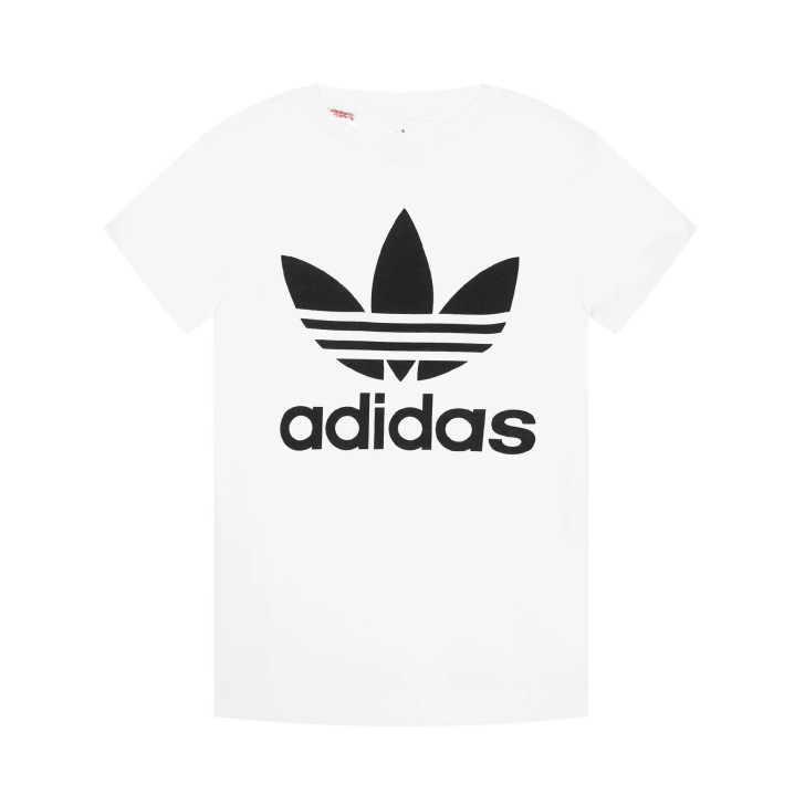 Adidas Originals T-shirt Bianca con logo a contrasto da Bambino 