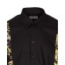 Versace Jeans Couture Camicia da Uomo Nera con stampa Logo Couture a contrasto sui lati