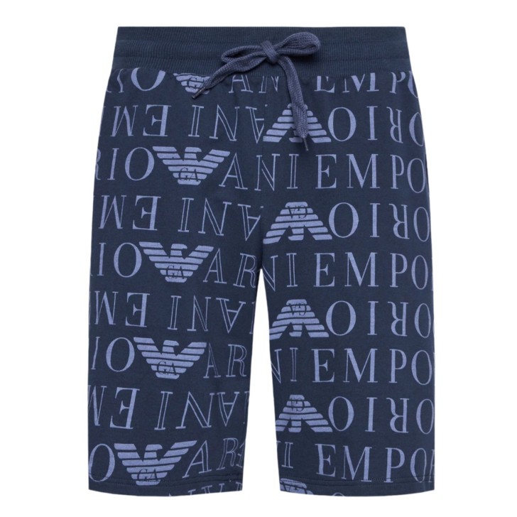 EMPORIO ARMANI BERMUDA DA UOMO BLU CON STAMPA ALL OVER 