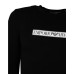 EMPORIO ARMANI UNDERWEAR MAGLIA IN COTONE A MANICA LUNGA BLACK CON LOGO LETTERING