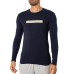 EMPORIO ARMANI UNDERWEAR MAGLIA IN COTONE A MANICA LUNGA BLUE CON LOGO LETTERING