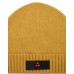 Peuterey cappello Unisex senape con risvolto in maglia e targhetta con logo