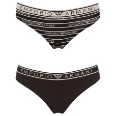 Emporio Armani Bi-Pack Brasialiana black con vita elastica e logo lettering