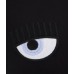 Chiara Ferragni T-shirt nera in jersey di cotone a manica corta con logo Eyestar