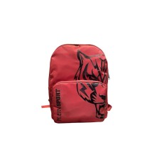 Plein Sport Zaino rosso in nylon con tasca nella parte anteriore con chiusura zip