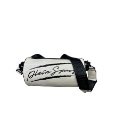 Plein Sport   Borsa a mano in vernice bianca con Logo lettering nella parte anteriore