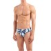 EMPORIO ARMANI SLIP DA MARE BLU NAVY CON LOGO AQUILA ALL OVER