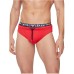 EMPORIO ARMANI SLIP DA MARE RED CON ELASTICO IN VITA BLU NAVY E LOGO LETTERING WHITE