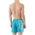 Emporio Armani Boxer da mare Turchese in tessuto riciclato con maxi logo bold