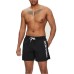 EMPORIO ARMANI BOXER DA MARE BLACK CON LOGO LETTERING WHITE RICAMATO 