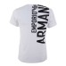 Emporio Armani T-Shirt Bianca a manica corta con logo Aquila nella parte anteriore e maxi logo lettering nella parte posteriore