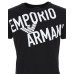 Emporio Armani T-Shirt a manica corta Nera in cotone con maxi logo bold bianco