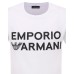 Emporio Armani T-Shirt a manica corta in cotone Bianca con maxi logo lettering nero 