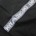 Emporio Armani T-Shirt Nera a manica corta con logo Aquila ricamato nella parte anteriore e bande ai lati in nastro con logo lettering