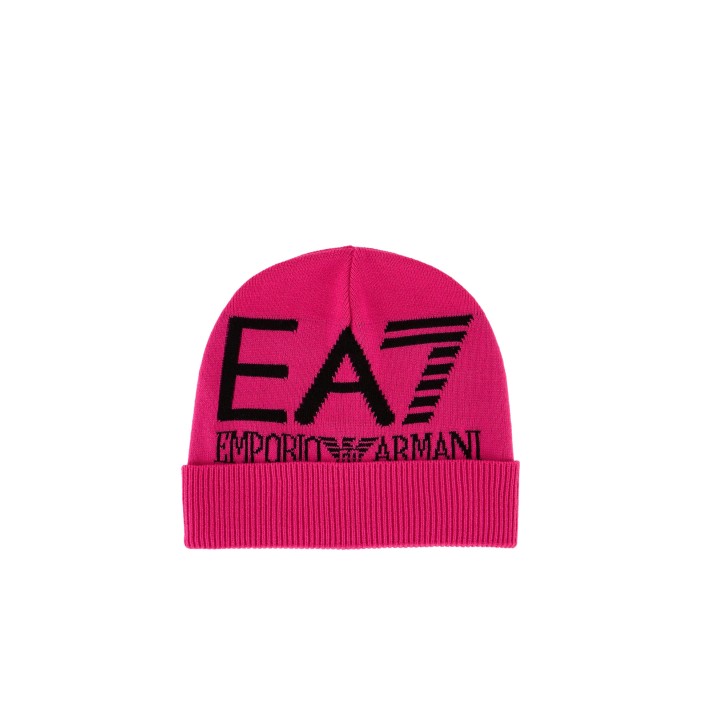 EA7 EMPORIO ARMANI CAPPELLO FUCSIA DA DONNA CON LOGO NELLA PARTE ANTERIORE 