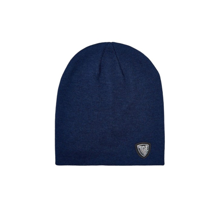 EA7 Emporio Armani cappello blu con targhetta 