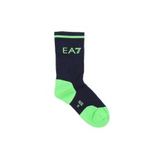 EA7 Emporio Armani Calze blu e verde fluo con logo nella parte anteriore 