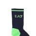 EA7 Emporio Armani Calze blu e verde fluo con logo nella parte anteriore 