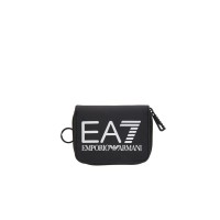 EA7 EMPORIO ARMANI PORTAMONETE UNISEX BLACK CON LOGO LETTERING WHITE 