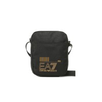 EA7 EMPORIO ARMANI TRACOLLA SMALL BLACK UNISEX CON LOGO LETTERING GOLD