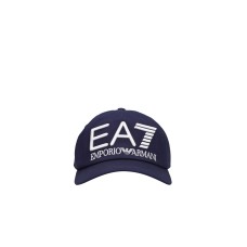 EA7 EMPORIO ARMANI CAPPELLO BLU UNISEX CON LOGO NELLA PARTE ANTERIORE 