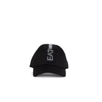 EA7 EMPORIO ARMANI CAPPELLO BASEBALL BLACK NON BANDA CON LOGO LETTERING WHITE