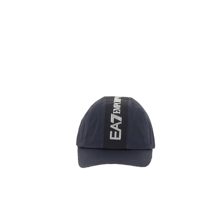 EA7 EMPORIO ARMANI CAPPELLO BASEBALL BLUE NON BANDA BLACK CON LOGO LETTERING WHITE	