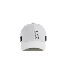 EA7 EMPORIO ARMANI CAPPELLO BIANCO DA UOMO CON LOGO NELLA PARTE ANTERIORE