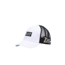 EA7 EMPORIO ARMANI CAPPELLO BIANCO DA UOMO CON LOGO NELLA PARTE ANTERIORE 