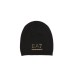 EA7 EMPORIO ARMANI SET CAPPELLO E SCIARPA BLACK CON LOGO LETTERING IN STRASS GOLD