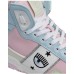 Chiara Ferragni Sneakers in Pelle Bianca con dettagli multicolore e Banda Logomania ai lati