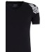 Emporio Armani T-shirt in cotone nera con collo a V e  Logo Aquila stampato