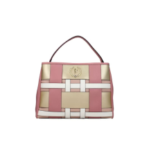 Pollini Borsa a mano Rosa con trama con motivo geometrico multicolore e logo P in metallo dorato