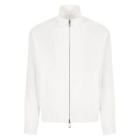 EMPORIO ARMANI BLOUSON JACKET WHITE CON BANDE CON LOGO LETTERING TONO SU TONO	