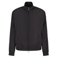 EMPORIO ARMANI BLOUSON JACKET BLACK CON BANDE CON LOGO LETTERING	TONO SU TONO