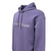 EMPORIO ARMANI SWEATSHIRT VIOLA CON CAPPUCCIO E LOGO LETTERING	