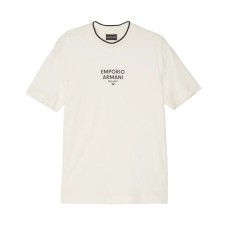 EMPORIO ARMANI T-SHIRT IN COTONE CON LOGO LETTERING BLACK