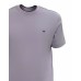 EMPORIO ARMANI T-SHIRT A MANICA CORTA IN COTONE LILLA CON LOGO AQUILA E LOGO LETTERING	