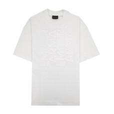 EMPORIO ARMANI T-SHIRT A MANICA CORTA CON MAXI LOGO LETTERING TONO SU TONO 