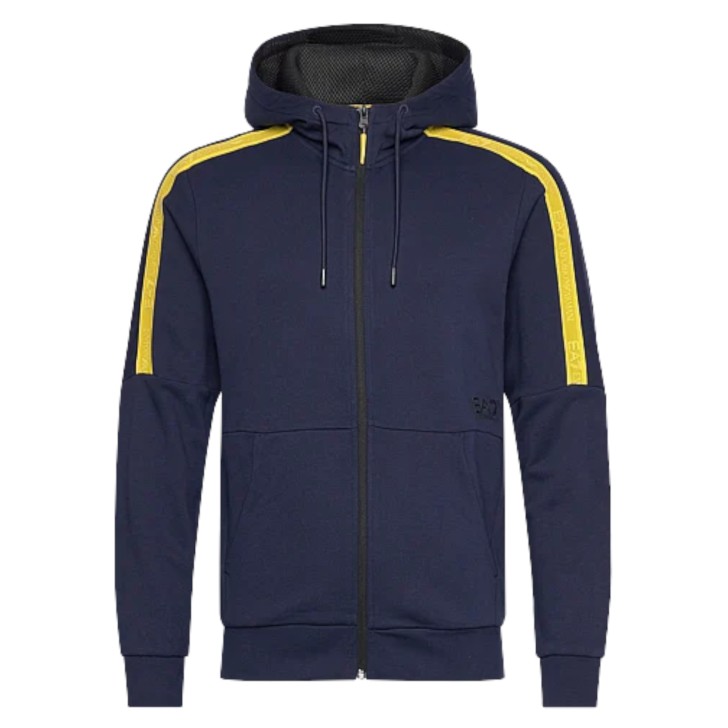 EA7 Emporio Armani felpa blu con cappuccio e zip da Uomo 