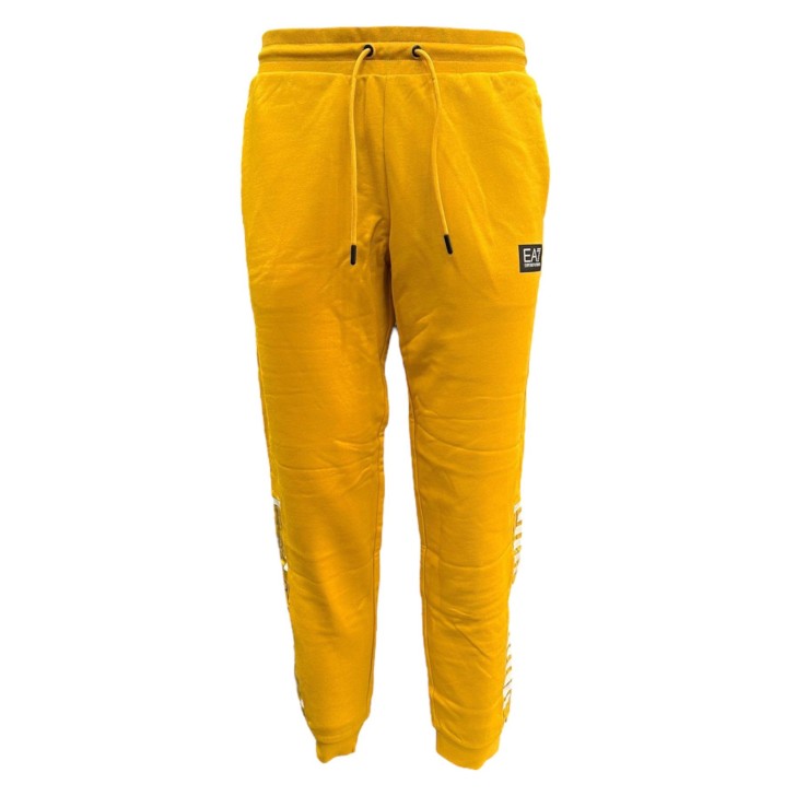 EA7 EMPORIO ARMANI PANTALONE DA UOMO SENAPE CON LOGO NELLA PARTE ANTERIORE