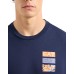 EA7 EMPORIO ARMANI t-shirt blu con stampa sul retro