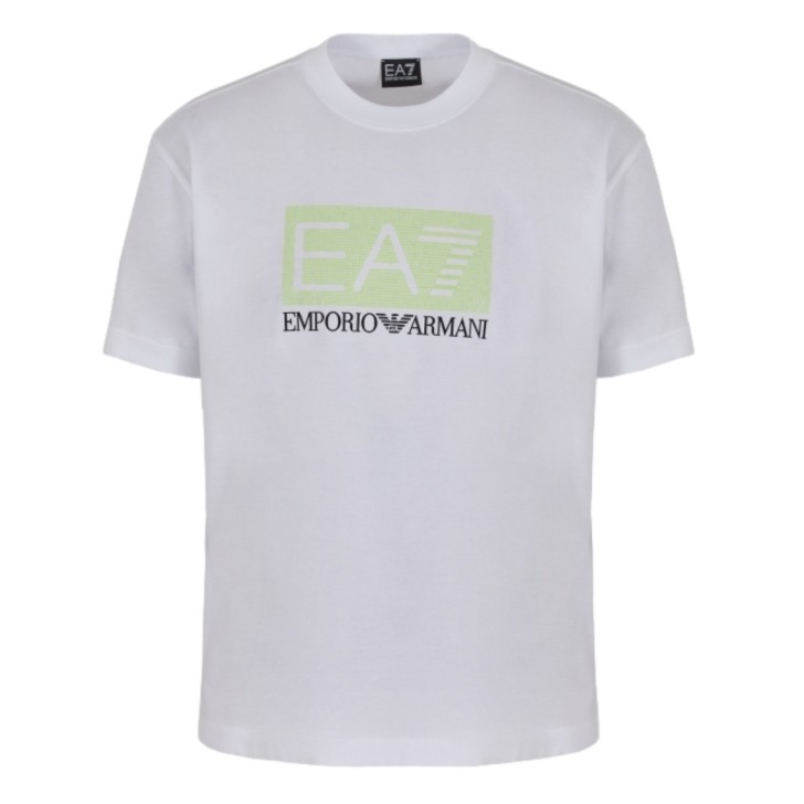 EA7 EMPORIO ARMANI T-SHIRT BIANCA CON LOGO NELLA PARTE ANTERIORE