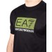 EA7 EMPORIO ARMANI T-SHIRT NERA CON LOGO A CONTRASTO 