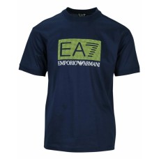 EA7 EMPORIO ARMANI T-SHIRT BLU CON LOGO NELLA PARTE ANTERIORE 