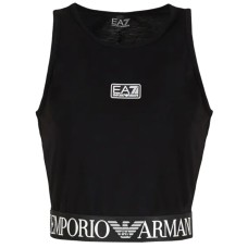 EA7 EMPORIO ARMANI top nero con logo 