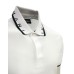 EMPORIO ARMANI POLO IN COTONE A MANICA CORTA WHITE CON COLLO LOGO LETTERING BLACK 