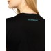 EMPORIO ARMANI T-SHIRT IN COTONE A MANICA CORTA BLACK CON MAXI STAMPA E LOGO LETTERING 