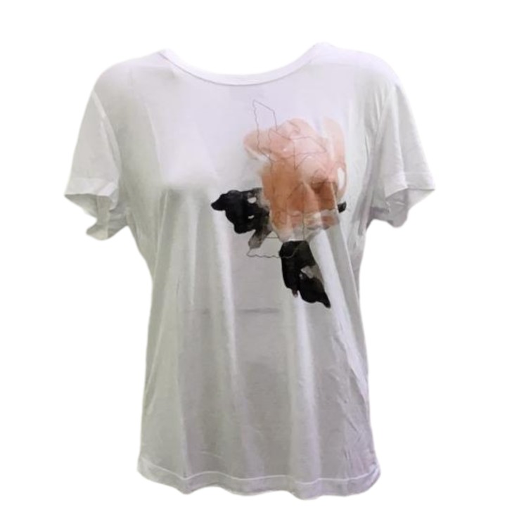 Emporio Armani T-shirt a manica corta da Donna con stampa Aquila 